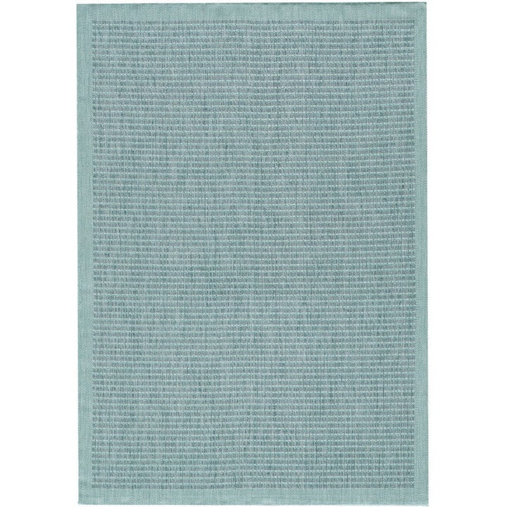 Covor Exterior, Ayyildiz, Giza, 60x100 cm, Polipropilen, Cu Fir, 3 mm, Dreptunghiular, Oeko-Tex Standard 100, Uni, Tesut Plat, Pentru Interior Si Exterior, Albastru