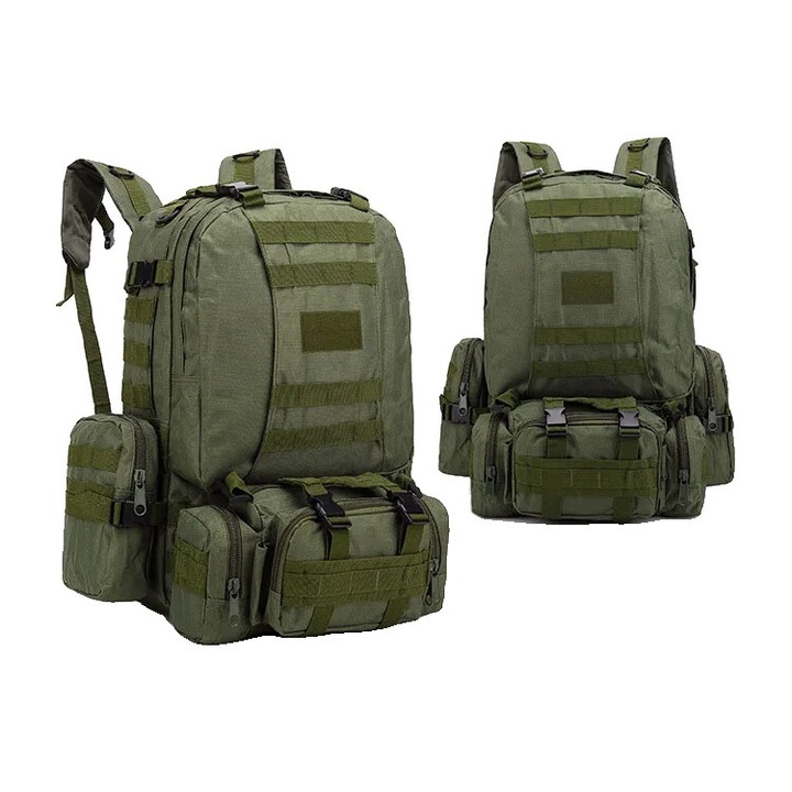 Rucsac unisex, capacitate mare 55L, design impermeabil, cu husa de ploaie, dimensiuni mari