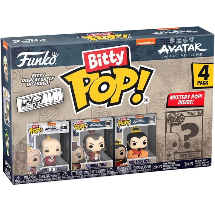 Комплект от 4 мини Фигурки Funko Bitty Pop, Avatar TLA, Iroh, 2, 3 cm, Многоцветен