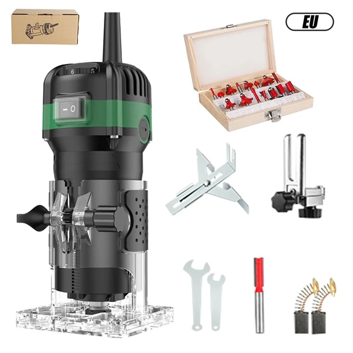 Комплект електрическа фреза и аксесоари, 800W, 33000rpm, 23 части, 20x8.9x8.2cm
