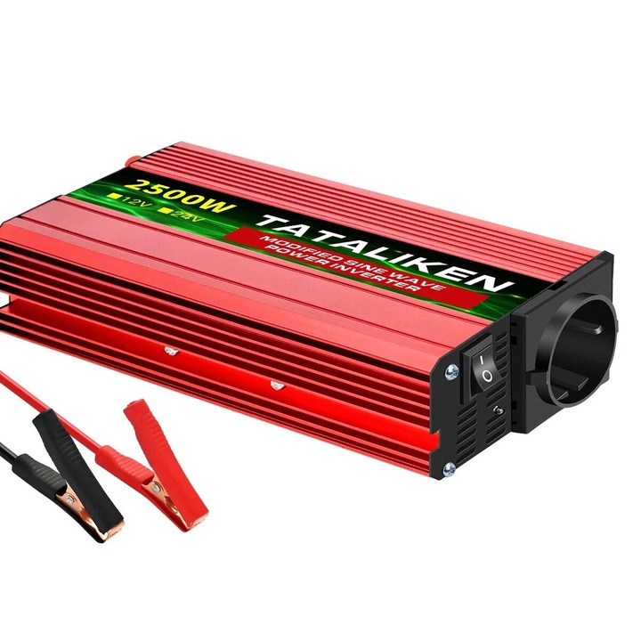 Inverter auto, 2500W, 12V, 220V, frecventa 50Hz