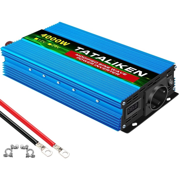 Inverter auto, 4000W, 12V, 220V, frecventa 50Hz