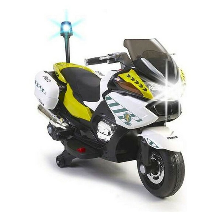 Rendőr motorkerékpár Feber 12 V, LED fény, hang, 113x84x52cm, gyerekeknek +3 év