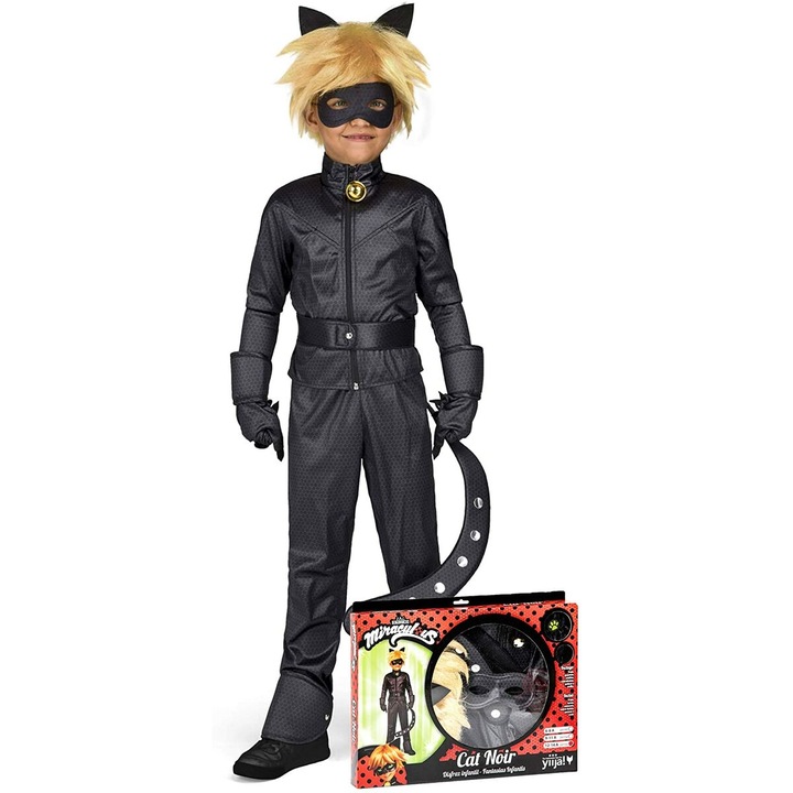 Costum Deghizare pentru Copii My Other Me Cat Noir, Negru, 4-5 Ani
