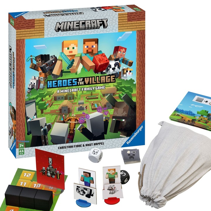 Joc de Masă Minecraft Heroes of the Village, Multilimbaj, 2-4 Jucători, +7 Ani, Multicolor