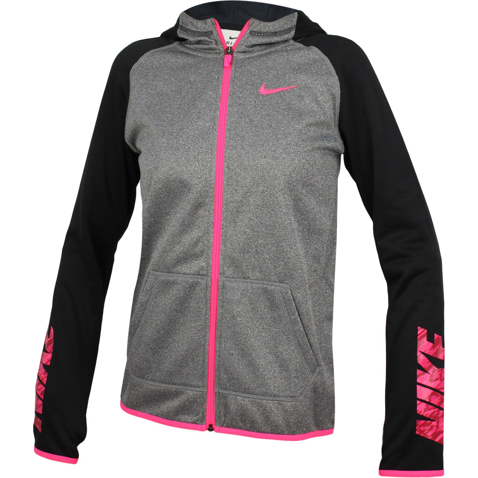 Bluza copii Nike G Nk Thrma Hoodie Fz At Gfx 806017-032, 128-137 cm, Gri