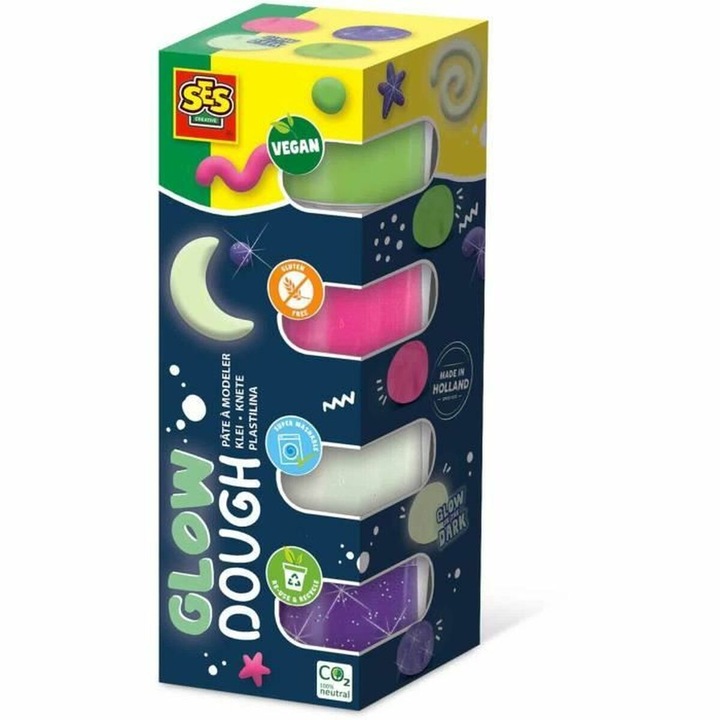 Joc de Plastilina, SES Creative, 4 Unitati, Multicolor, pentru copii de peste 1 an