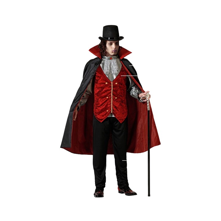 Костюм за възрастни Vampire XL, BigBuy Carnival, Комплект панталон, Риза, Пелерина