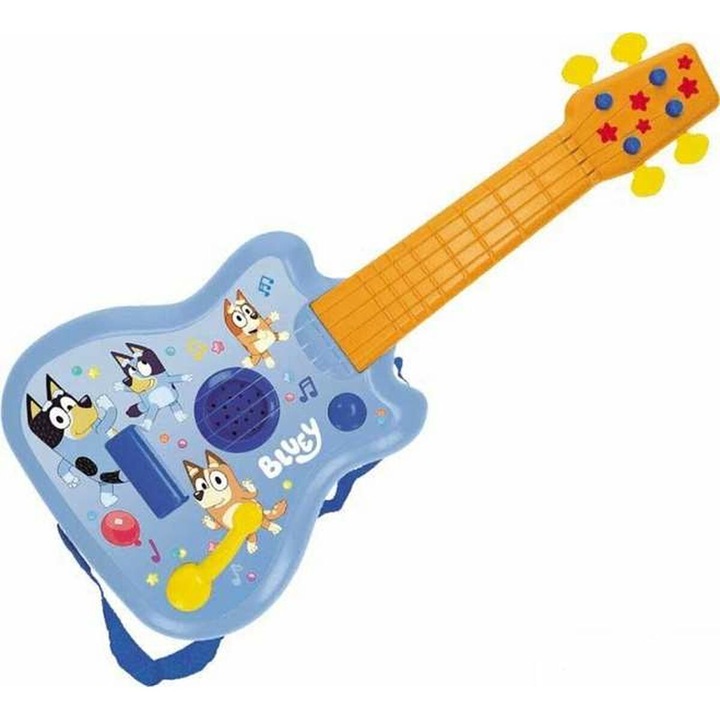 Fisher Price Bluey Gyermekgitár, kék, műanyag, 3 évre+