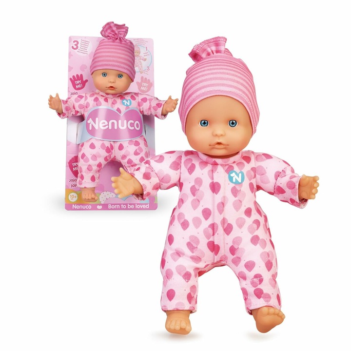 Baba Nenuco, műanyag, 25 cm, 3 funkciós, 1 év+, rózsaszín