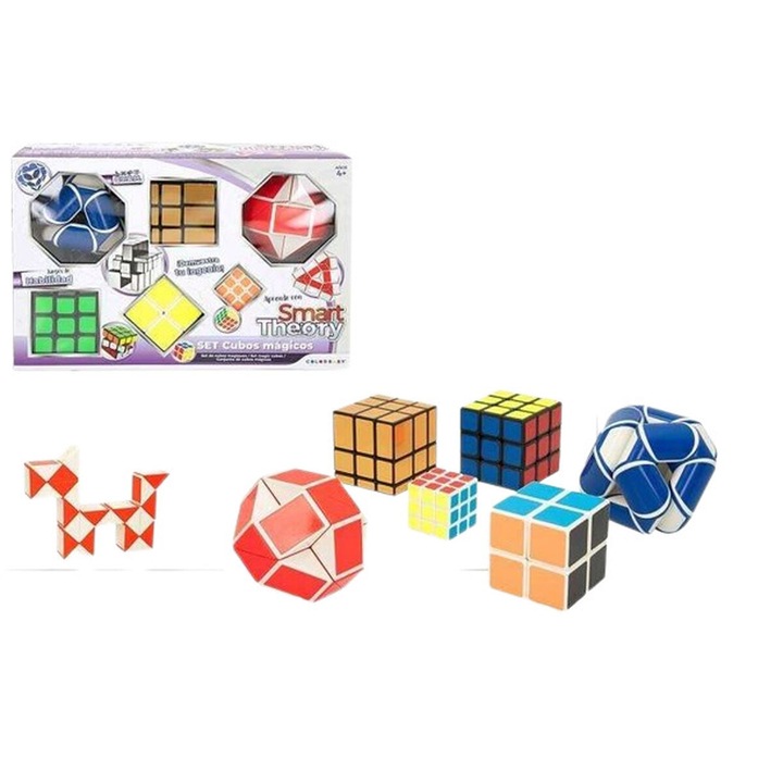 Set 6 cuburi Magic Puzzle Colorbaby, Plastic, pentru copii peste 4 ani