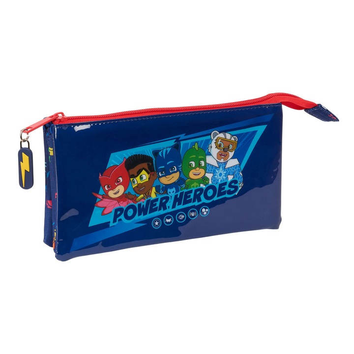 PJ Masks троен моливник, тъмносин, 22x12x3см