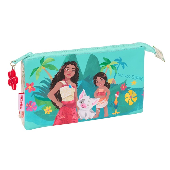 Penar triplu Vaiana Albastru Bej 22x12x3cm