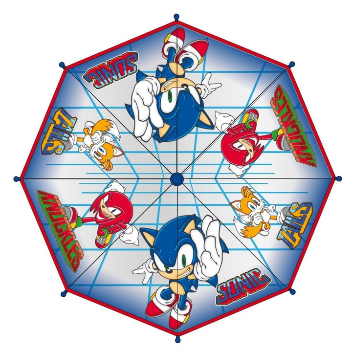 Sonic esernyő, kék, 45 cm, gyerekeknek