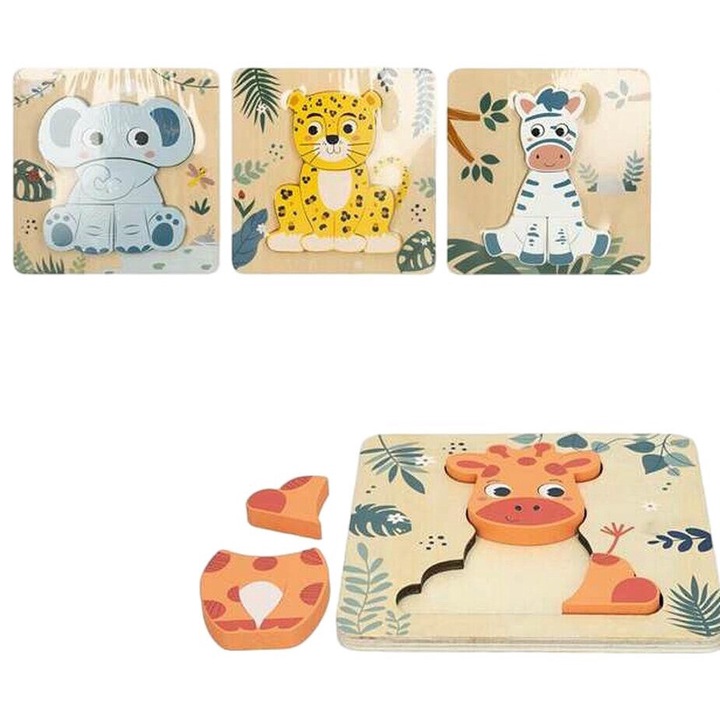 Puzzle Colorbaby, lemn, 15x15cm