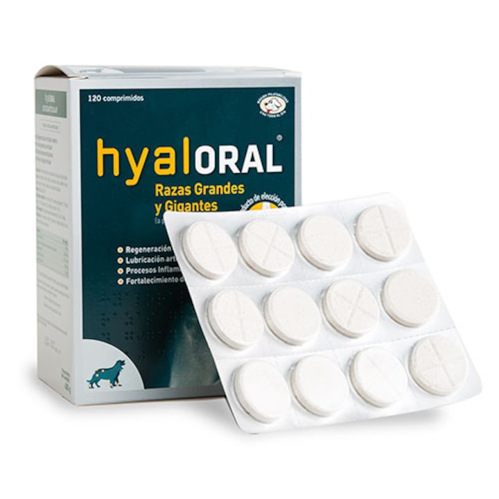 Supliment nutritiv pentru caini Hyaloral Large Breed, 120 tablete