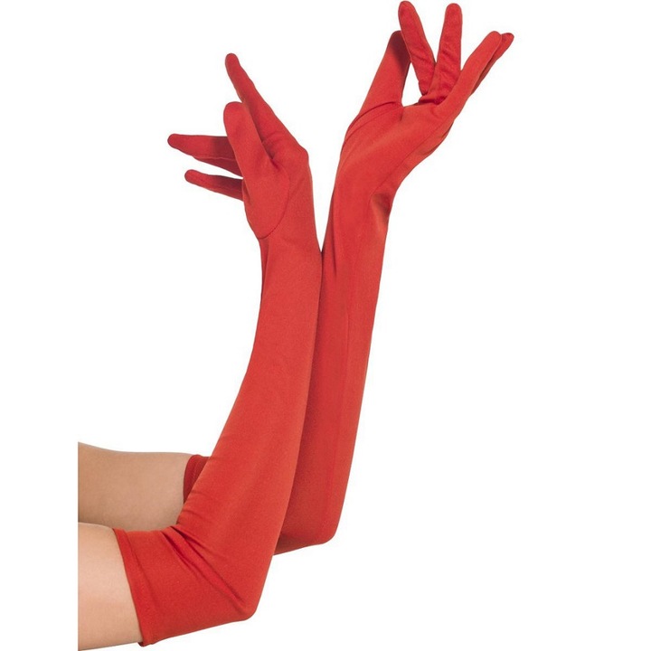 Много дълги червени ръкавици