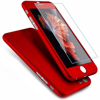 Husa telefon Iphone 7 ofera Protectie 360° Ultrasubtire + Folie Sticla Securizata - Red Full Husa telefon Iphone 7 ofera Protectie 360° Ultrasubtire + Folie Sticla Securizata - Red Full
