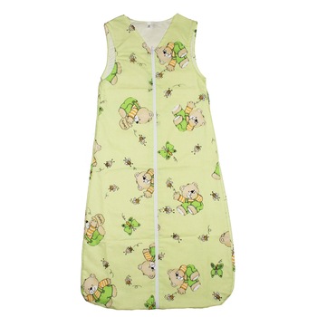 Sac de dormit vara ursulet cu albinute, verde-12 luni Sac de dormit vara ursulet cu albinute, verde-12 luni