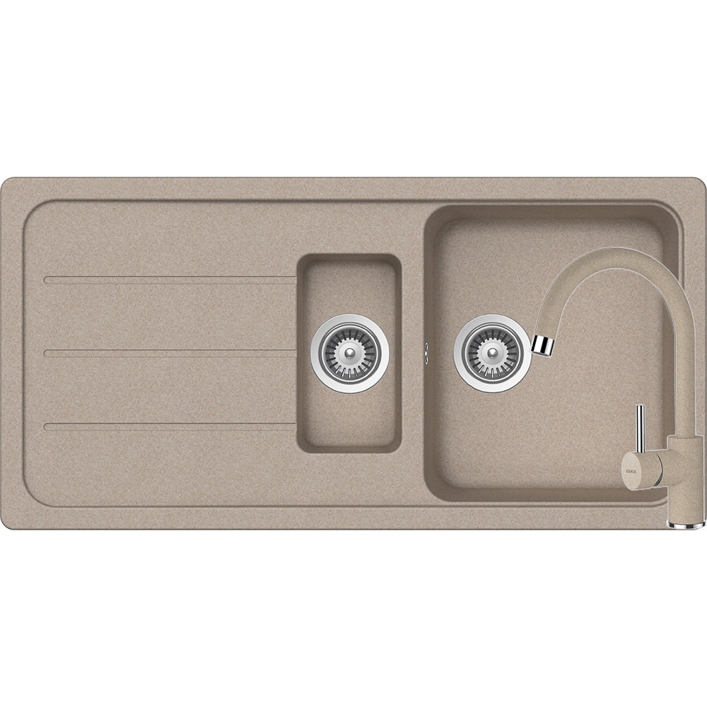 Kit chiuveta Schock Formhaus D-150L 1000 x 500 mm si baterie Schock Plutos Sabbia Cristalite