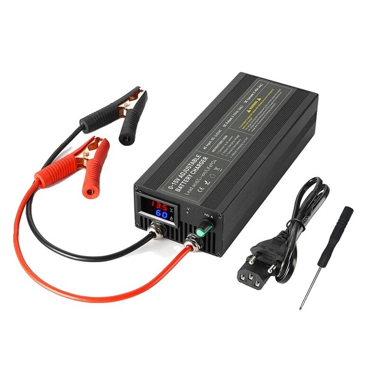 Redresor auto, DL60A, 0-15V, 0-60A, cu display, priza EU