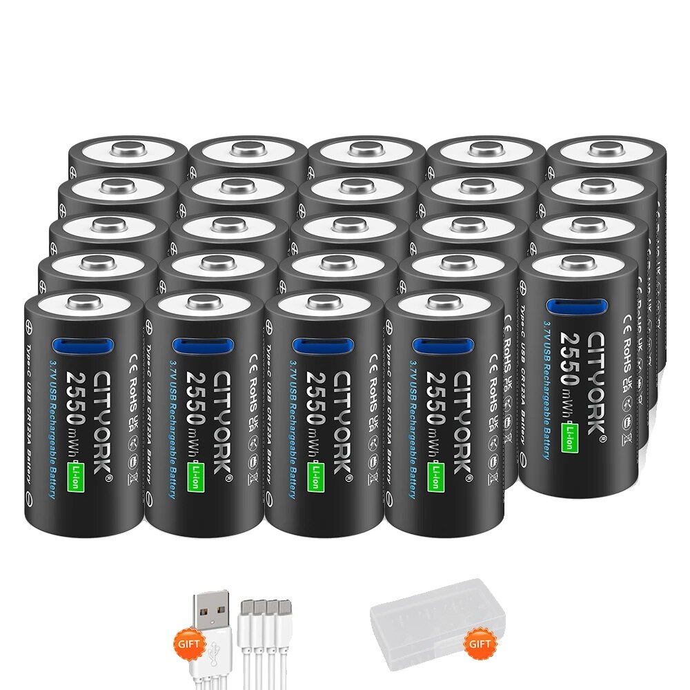 Set 24 baterii CR123A, 2550mWh, 3.7V, pentru lanterne si echipamente de  vaping - eMAG.ro