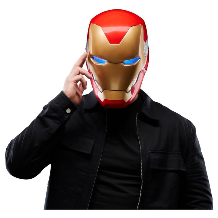 Реплика Hasbro, Marvel Legends Series, Iron Man, Premium Electronic Helmet, 24 x 35 x 26 cm, Многоцветен