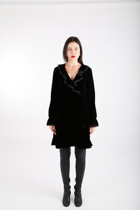 Rochie Rochie din catifea, Negru