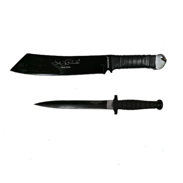 Комплект черни стоманени ножове и ловни ножове Depox Double Edge