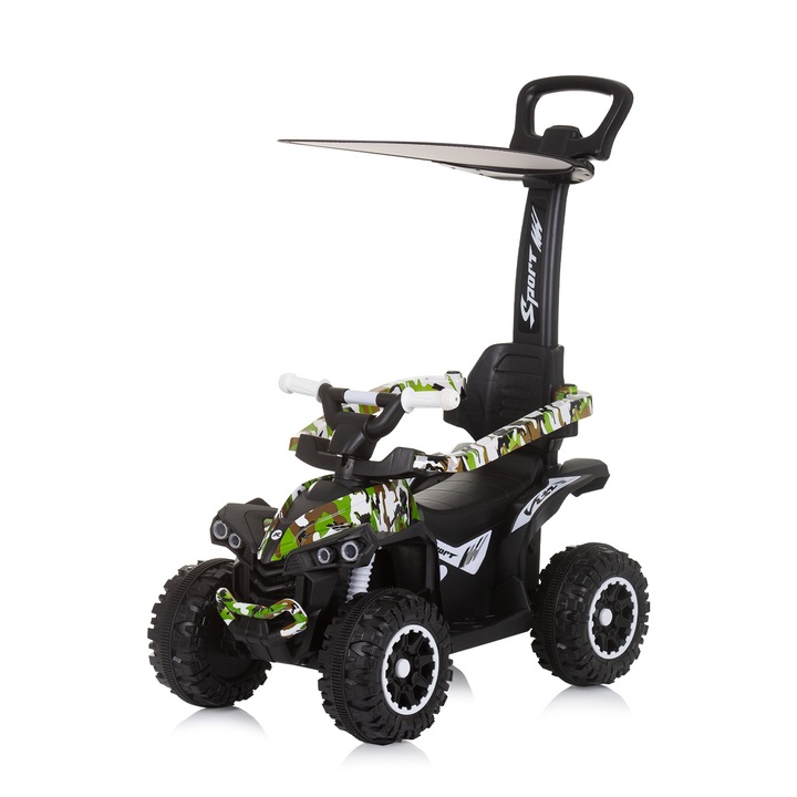 Количка за яздене с дръжка Chipolino ATV, бяло/зелено