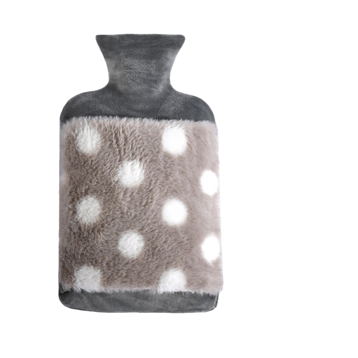 Нагревател за тяло, 2L, гумен капак, с пухкав капак, черен, 32x20см