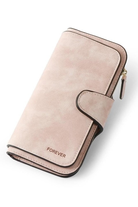 Дамски портфейл от еко кожа WELUOT, розов