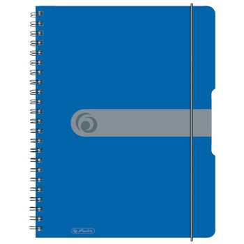 Caiet Herlitz, A4, 80 file, cu spirala, patratele, coperta cu elastic, 4 perforatii, albastru opac Caiet Herlitz, A4, 80 file, cu spirala, patratele, coperta cu elastic, 4 perforatii, albastru opac