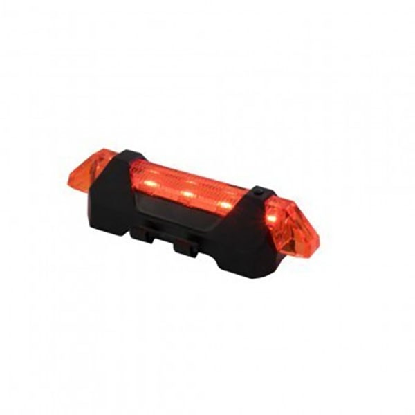 Lampa bicicleta cu 5 LED-uri SMD, reincarcabila, mufa microUSB, prindere pe ghidon, rosu
