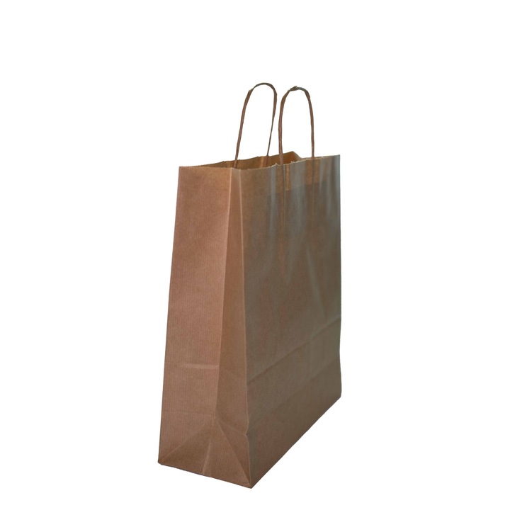 Punga cadou hartie 32 x 12 x 41, natur, set 10 bucati