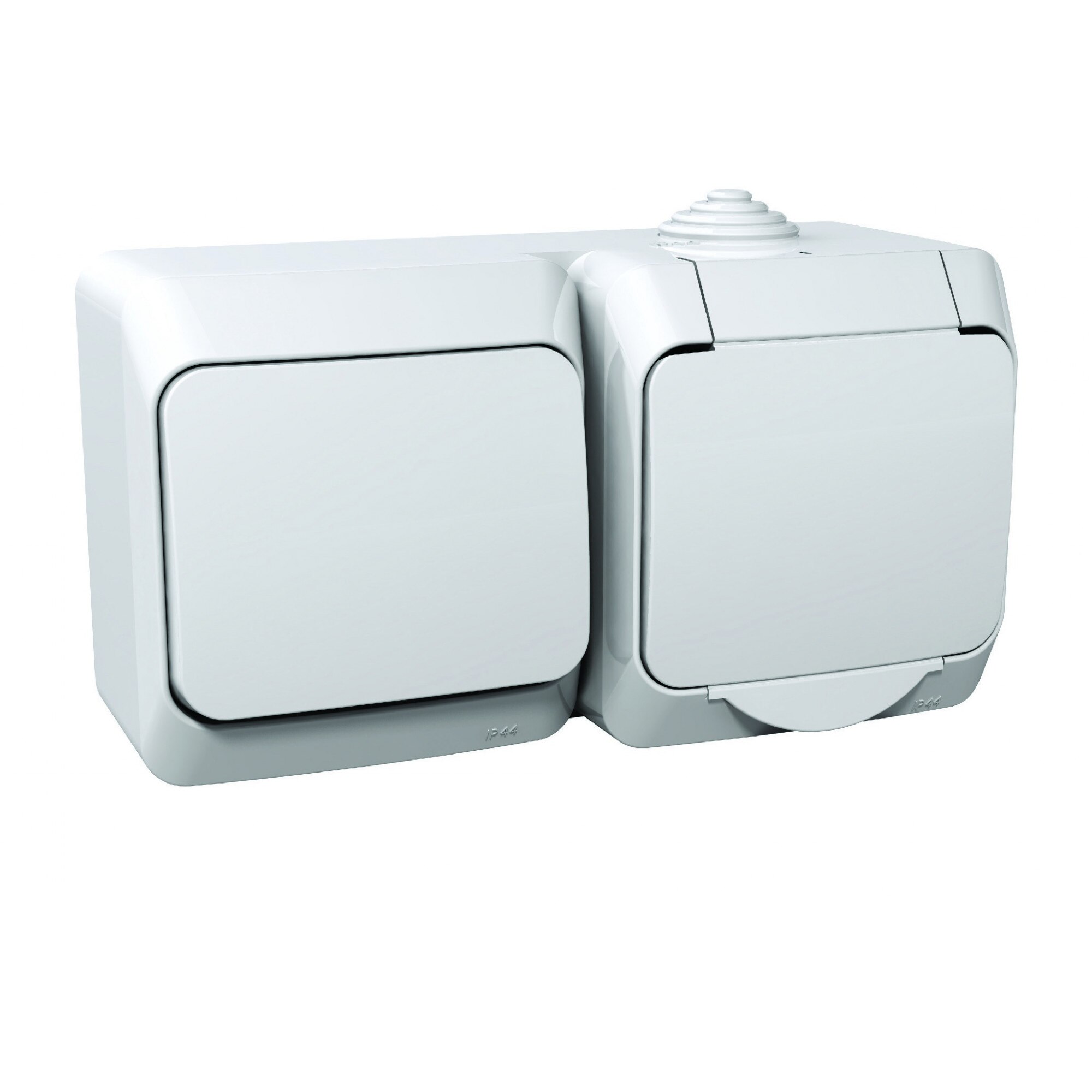 Priza simpla Schneider Electric cu impamantare (schuko) si intrerupator, alba, WDE000500