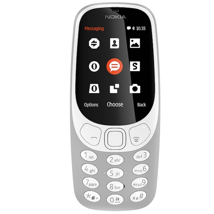 Мобилен телефон Nokia 3310 (2017), Dual SIM, Grey