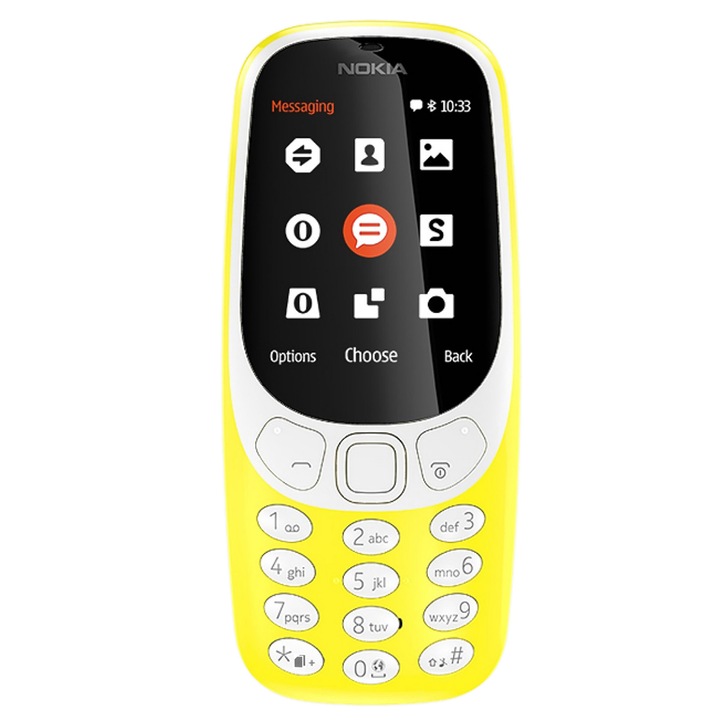 Nokia 3310 Mobiltelefon, Kártyafüggetlen, Dual SIM, Sárga