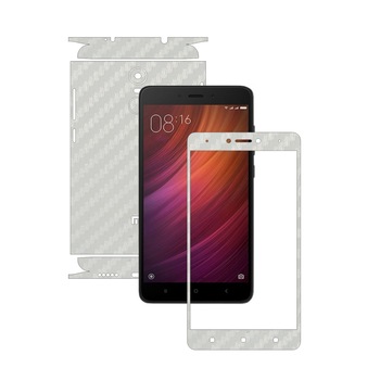 Folie de protectie Carbon Skinz, Husa de tip Skin Adeziv pentru Carcasa, Carbon Alb dedicata Xiaomi Redmi Note 4, 4X Folie de protectie Carbon Skinz, Husa de tip Skin Adeziv pentru Carcasa, Carbon Alb dedicata Xiaomi Redmi Note 4, 4X