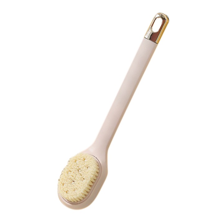 Perie de corp, Bliibee®, peri moi, curatare profunda, scruber pentru picioare 2 in 1, piele curata, ingrijire zilnica, exfoliere, 35 x 7 cm, roz