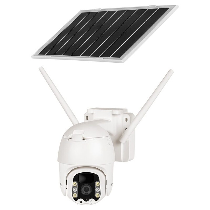 Camera de supraveghere C90 Solar WiFi, 3 Mpx, Exterior IP66, Conectare Telefon / PC, Night Vision, 2304 x 1296 px, aplicatie, Difuzor, Microfon, Detectarea miscarii
