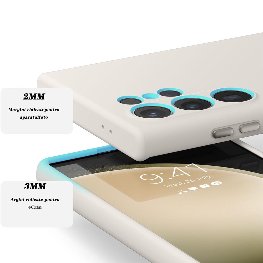 Husa de protectie pentru, GUIXUAN, Compatibila cu, Samsung Galaxy S25 Ultra, Silicon, Alb
