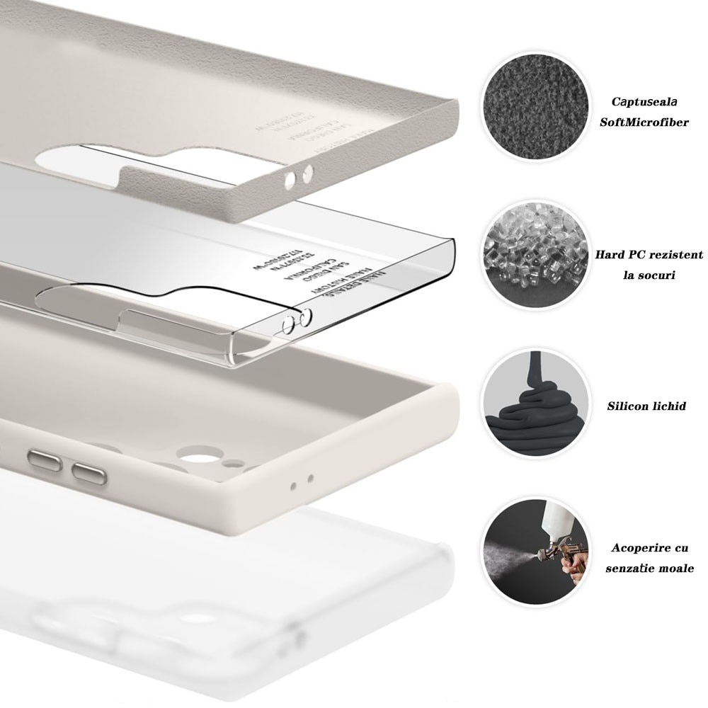 Husa de protectie pentru, GUIXUAN, Compatibila cu, Samsung Galaxy S25 Ultra, Silicon, Alb