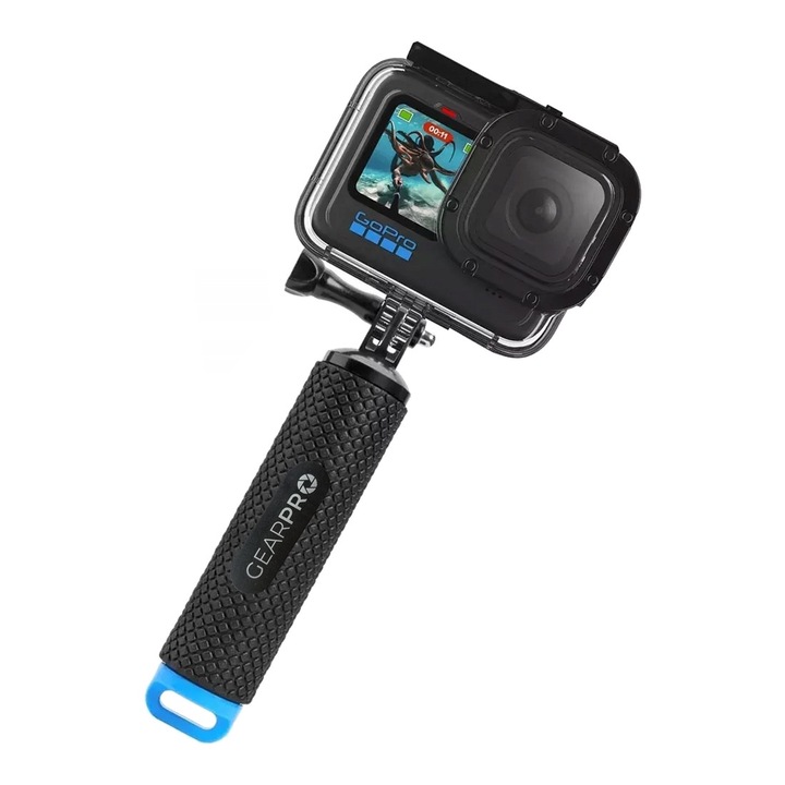 GearPro sportkamera úszó, fogantyúval, bójával, GoPro-val kompatibilis 13 12 11 10 9 8 7 DJI Eken fekete/kék
