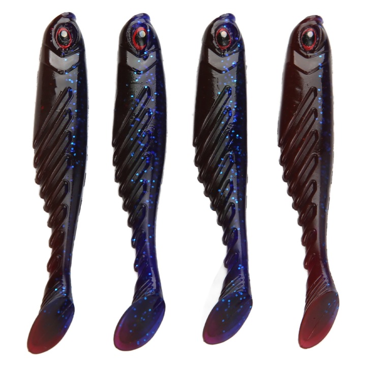 4 db puha farok csali szett AR48 swimbait 75 mm 3.2 g, Enforose, csalik édesvízi és sós vízi horgászathoz