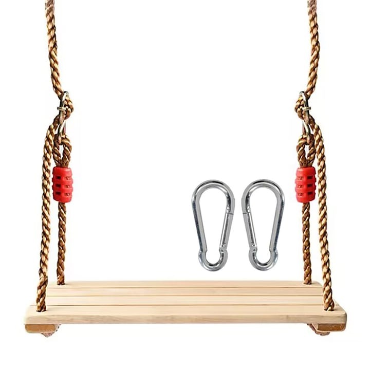 Дървена детска люлка WELUOT 200 см розова 3г