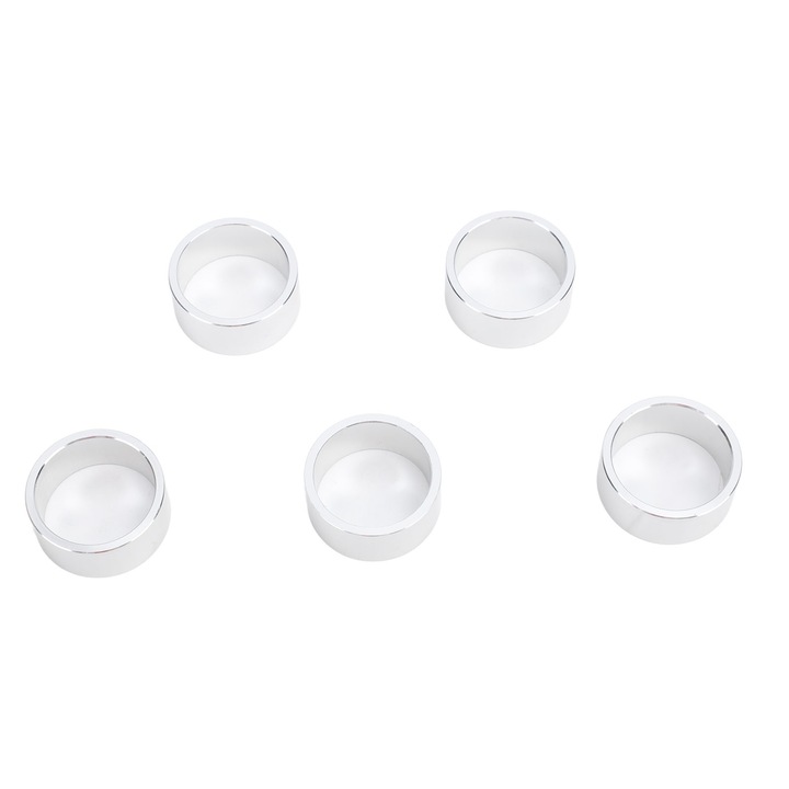 5 buc Distantiere pentru casti de bicicleta Distantiere pentru tije pentru ghidon de bicicleta, fara filet, din aliaj de aluminiu, Set de distantari pentru seturi cu casca, pentru furci de 28,6 mm, 15 mm