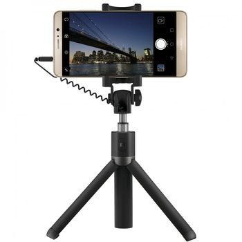 Selfie Stick Tripod Huawei AF14, Extensibil, Shutter pe fir si suport de telefon, Black Selfie Stick Tripod Huawei AF14, Extensibil, Shutter pe fir si suport de telefon, Black