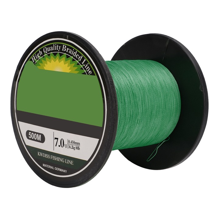 Fir de pescuit Enforose, 4 fire impletite, rezistent la uzura, verde, 500m