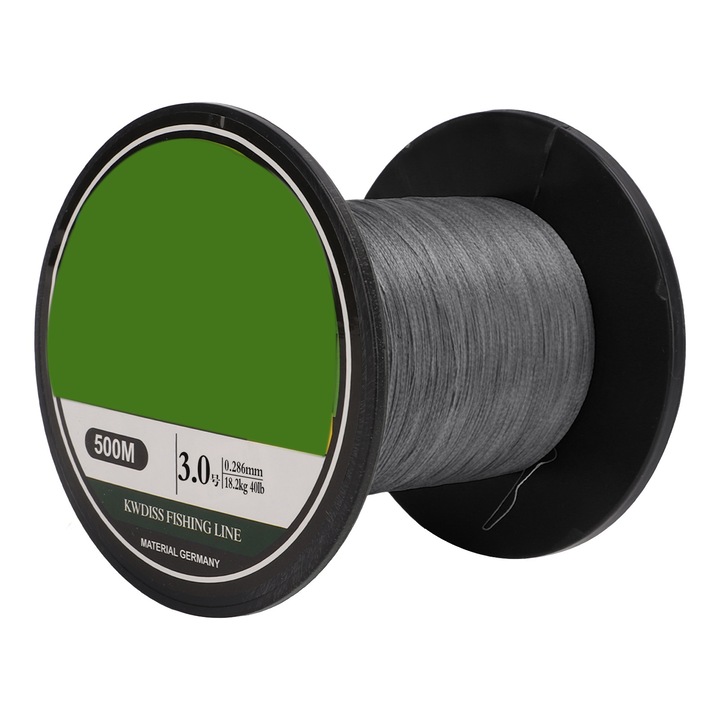 Fir de pescuit Enforose 500m, 4 fire impletite, rezistent la uzura, gri